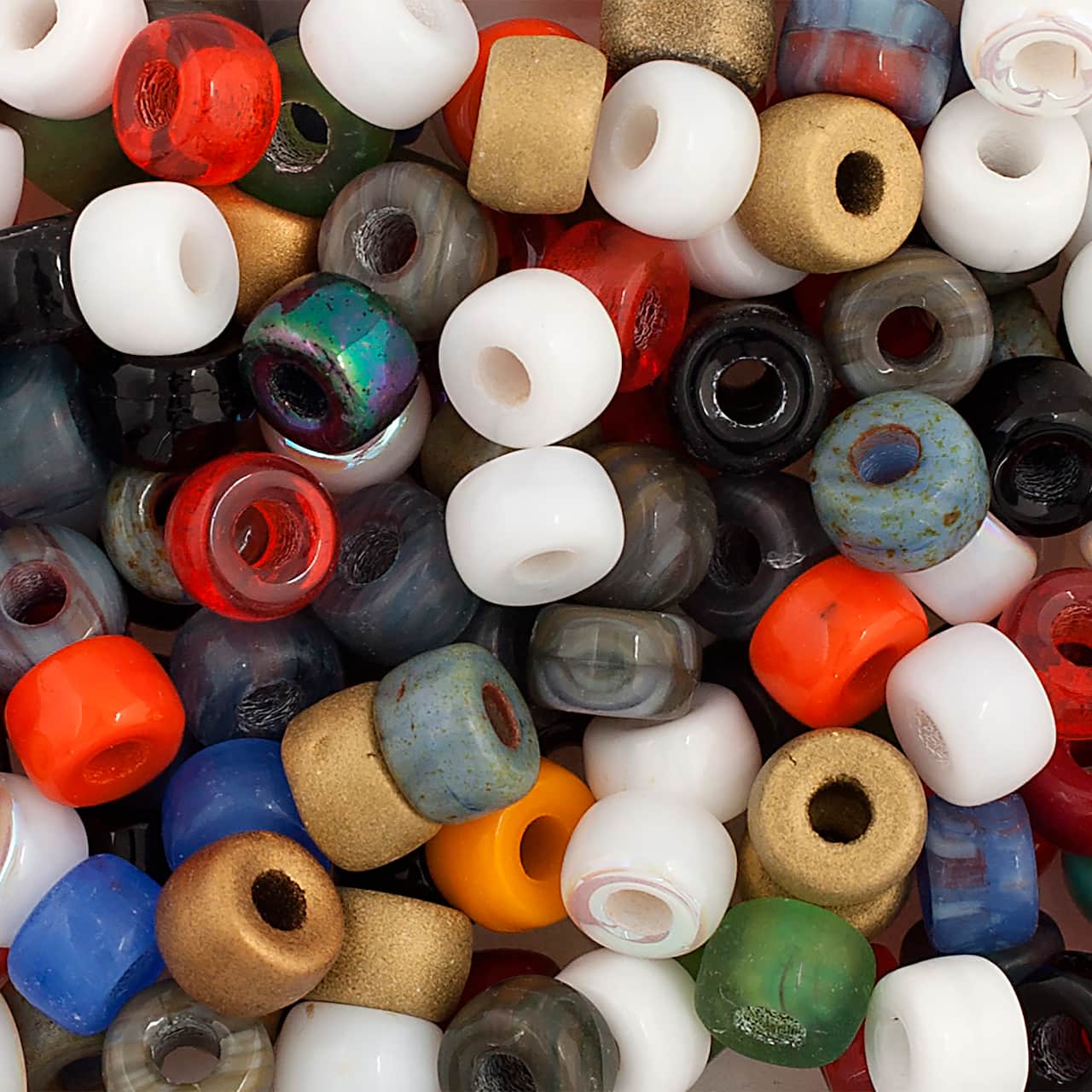 John Bead 6mm Assorted Opaque Czech Glass Mini Crow Beads, 500ct.